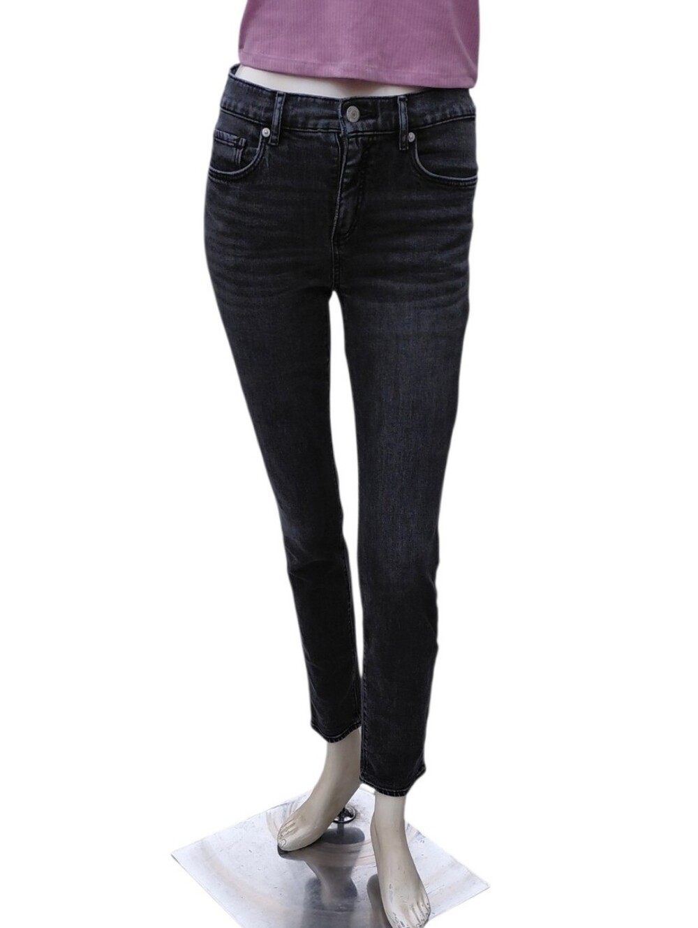 8406....High-Rise Black Skinny Women’s Jeans Size 25/0 27" Inseam 8" Rise